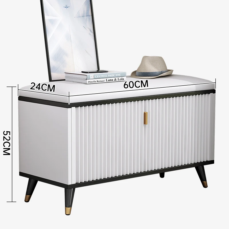 Best Quality White Shoe Cabinet Storage Rustic Wooden Tipping Bucket Shoe Cabinet With Stool