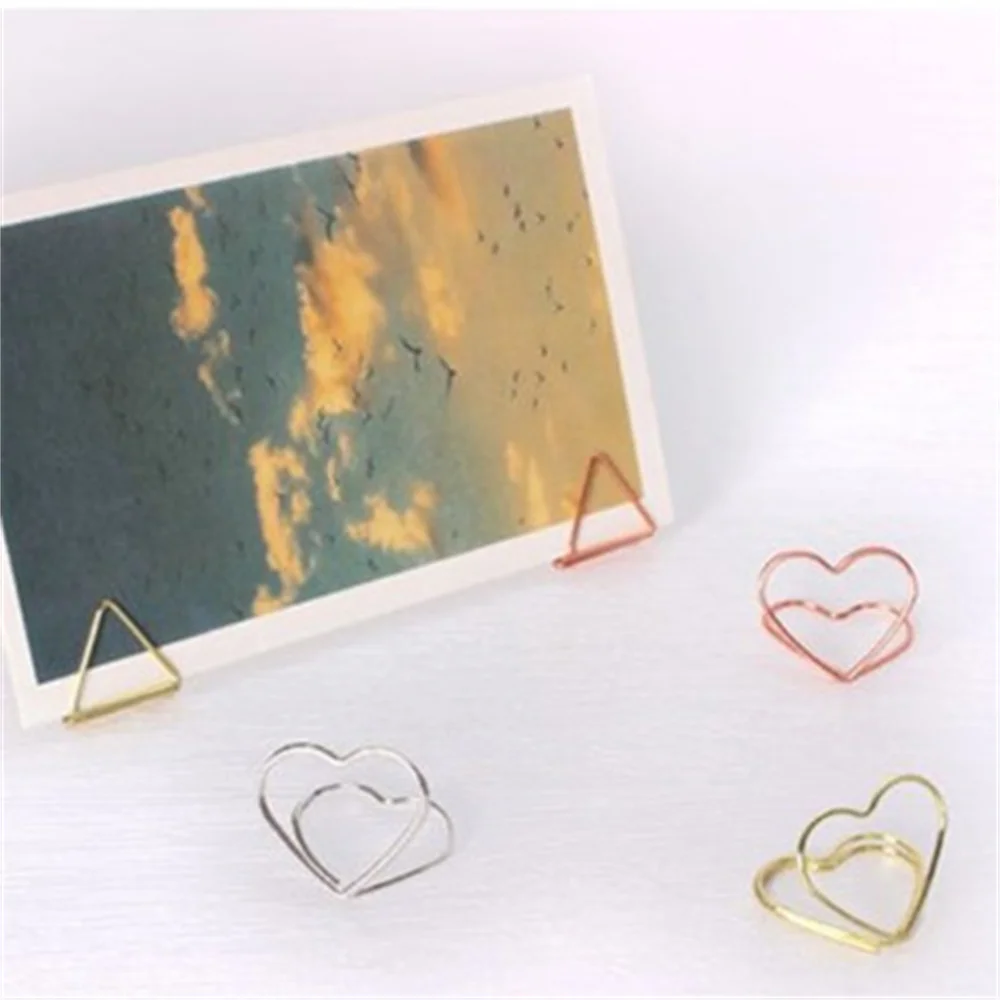 종이 클립 삼각형 소형 사랑 하트 종이 클립 문구류 사무용품 실용적이고 기능적인 테이블 홀더