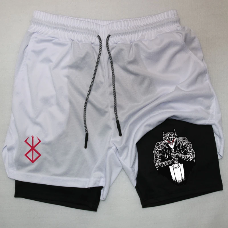 

Men Performance Shorts Anime Guts Print Gym Shorts Summer Sports Fitness Workout Jogging Short Pants cargo shorts