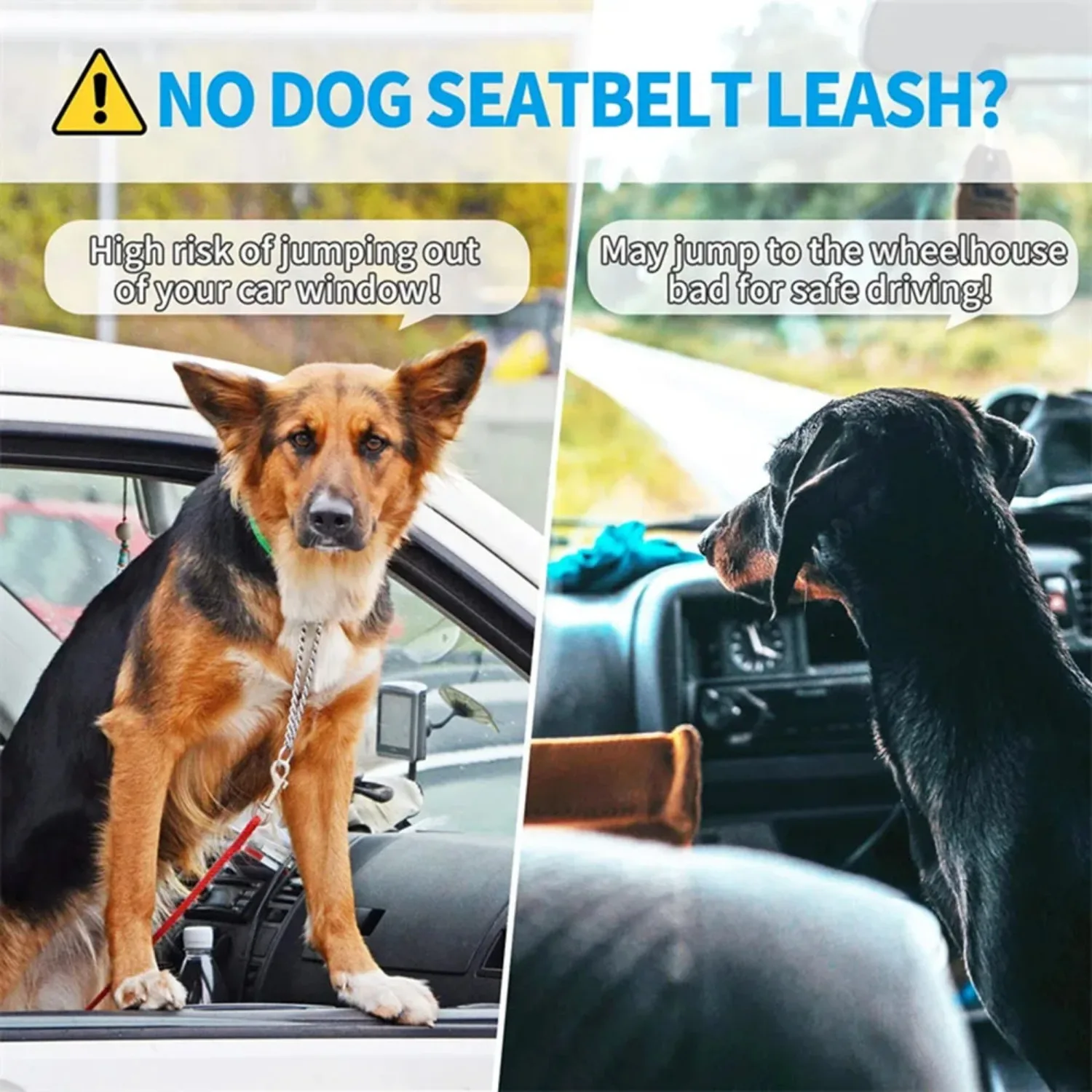 Dog Safety Car Seat Belt Damping Belt Reflective Line Adjustable Length for dog seat belt dog leash pet seat belt Dog Leash Safety For Traveling Driving Supplies 1PC