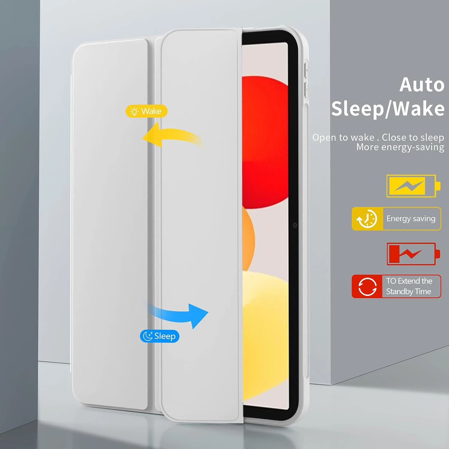 Premium Tri-fold Flip Case - Magnetic Stand PU Leather Protective Cover with Auto Sleep/Wake Function