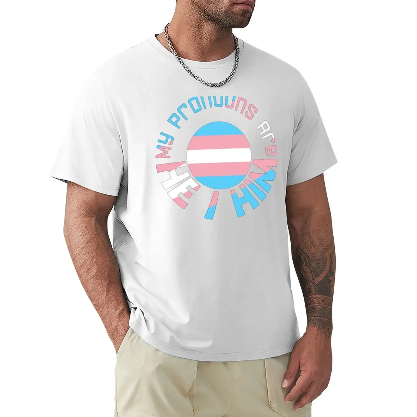 

My Pronouns Are He / Him T-Shirt customizeds Blouse boys animal print men workout shirt