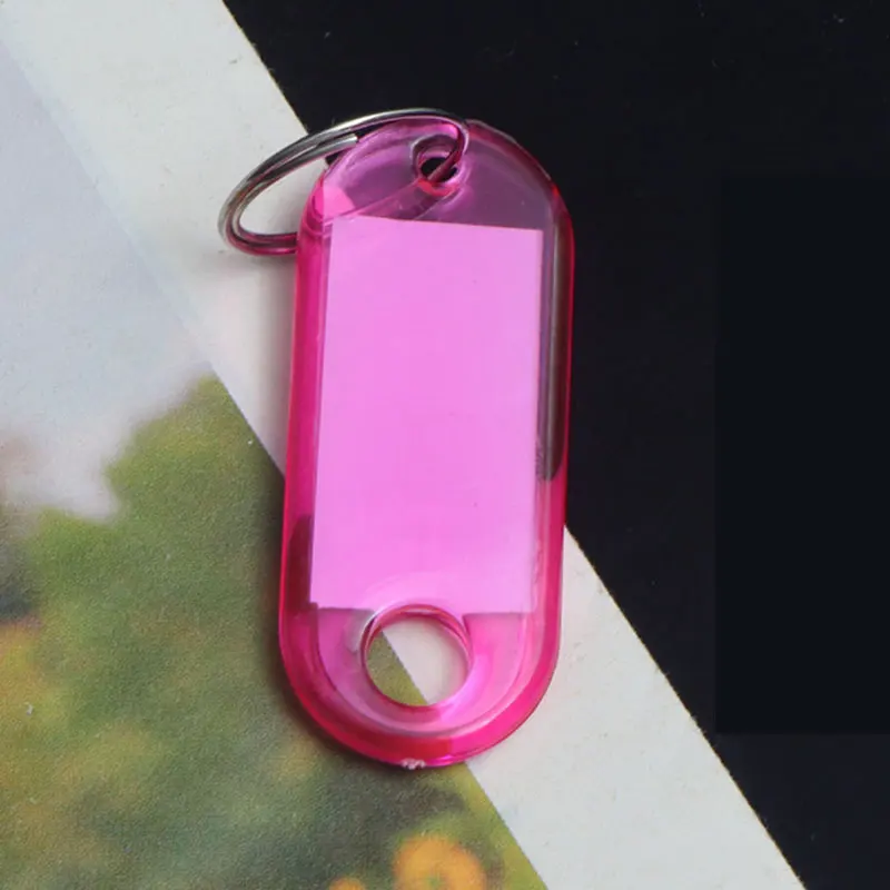 Lot De 250 Étiquettes Porte-clés En Plastique Avec Fenêtre - 47x20mm, Anneau Split Ring, Marque Uxcell