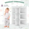 Kids Corner Cabinet with Charging Station, Wooden Cubby Bookcase with USB Ports and Outlets, 3-Tier Kids Bookshelf 3