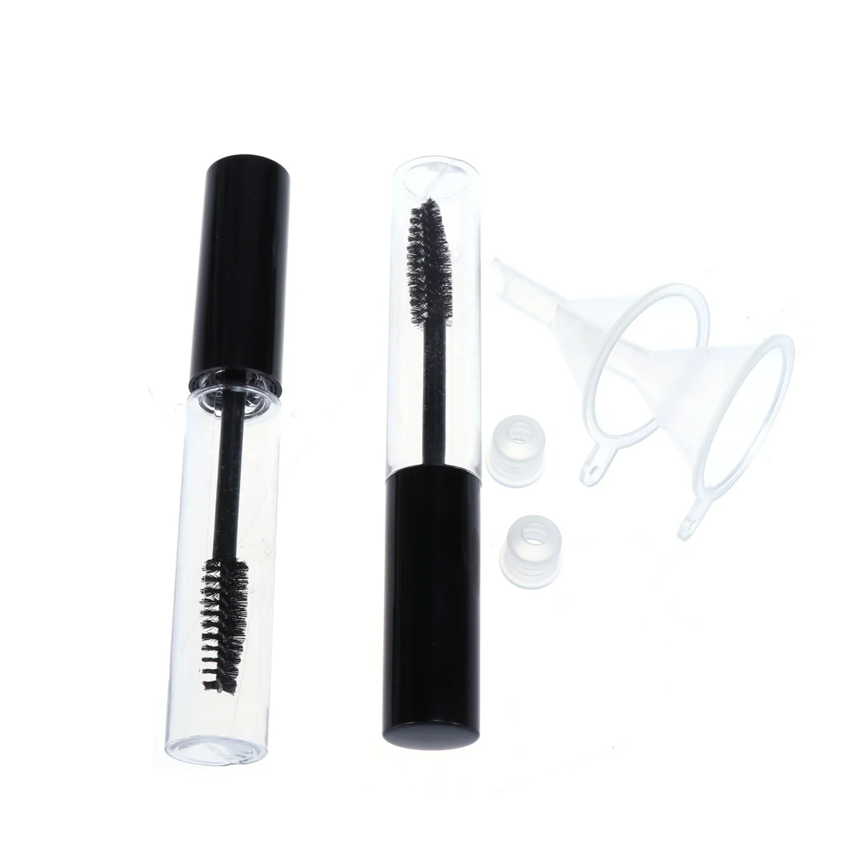 

2 10 Empty Mascara Tube with Eyelash Wand, Eyelash Container Bottle with 2 Rubber Inserts and 2 Funnels for Makeup Travel ( )