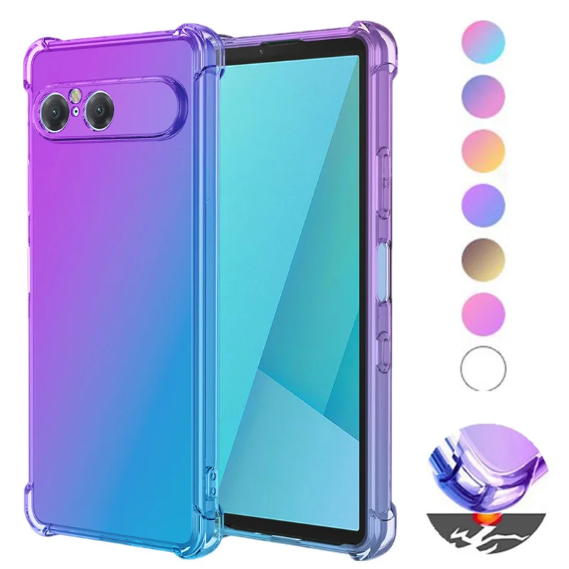 Rainbow Ultra Thin Shockproof Gradient Case - Four-Corner Silicone Soft Cover