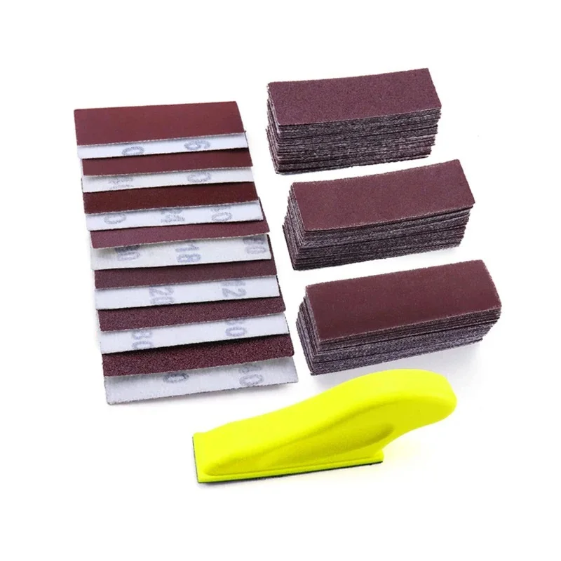 15-71pcs DIY Hand Sandpaper Mini Sander Kit Loop Sander Paper Assorted Grit Wet Dry Hook Loop Sandpaper For Wood Projects