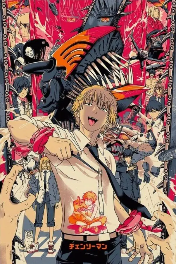Chainsaw Man Anime Wall Art Canvas Poster