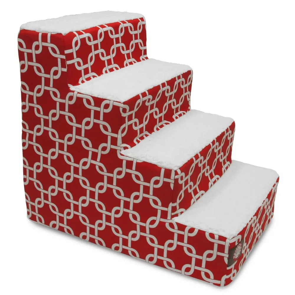 Links Pet Stairs 4 Steps Black Machine Washable Removable Cover 24" x 16" x 20"