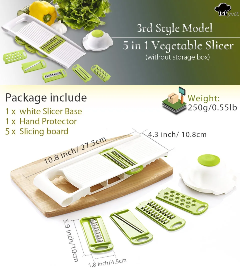 Description Picture 6 of item6 in 1 Vegetable Cutter Grater Slicer Shredder Multifunctional Peeler Carrot Fruit Kitchen Roller Gadget Chopper Food Processor