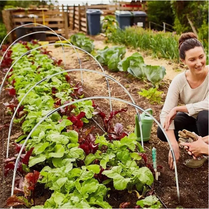 Garden Hoops Grow Tunnel, Greenhouse Hoops for Raised Beds, Rust-Proof Fiberglass Frame for Garden Netting, Small Greenhouse Kit