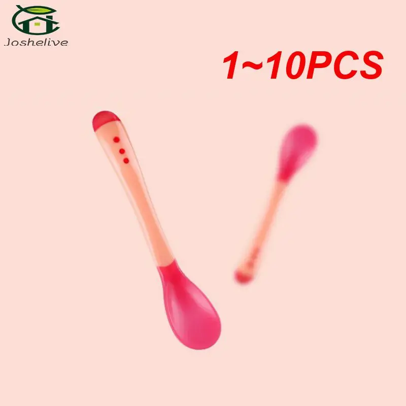 

1~10PCS Silicone Baby Feeding Spoons Tableware Waterproof Spoon Temperature Sensing Spoonsuitable For Children's Feeding Baby