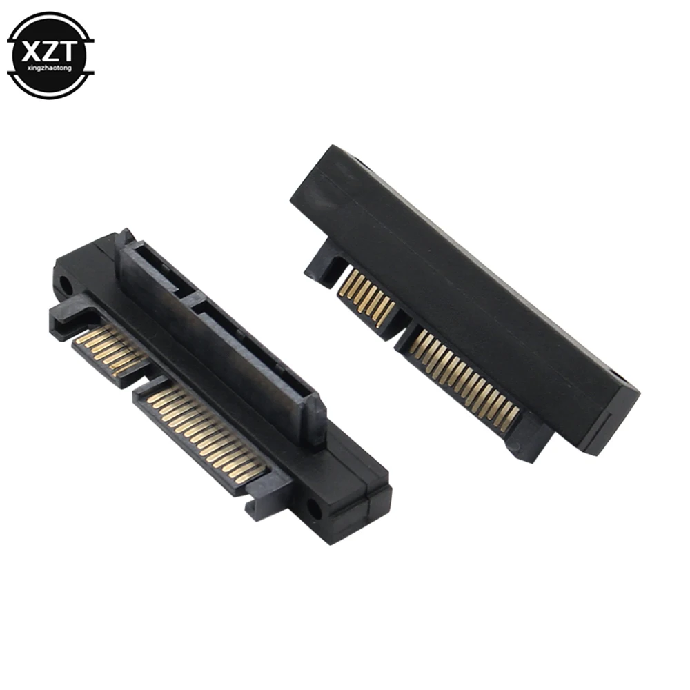 

High Speed 500Mbps SATA 7+15 Pin Male Female Port Conversion Adapter for SATA HDD SSD Hard Disk Drive Right/Left