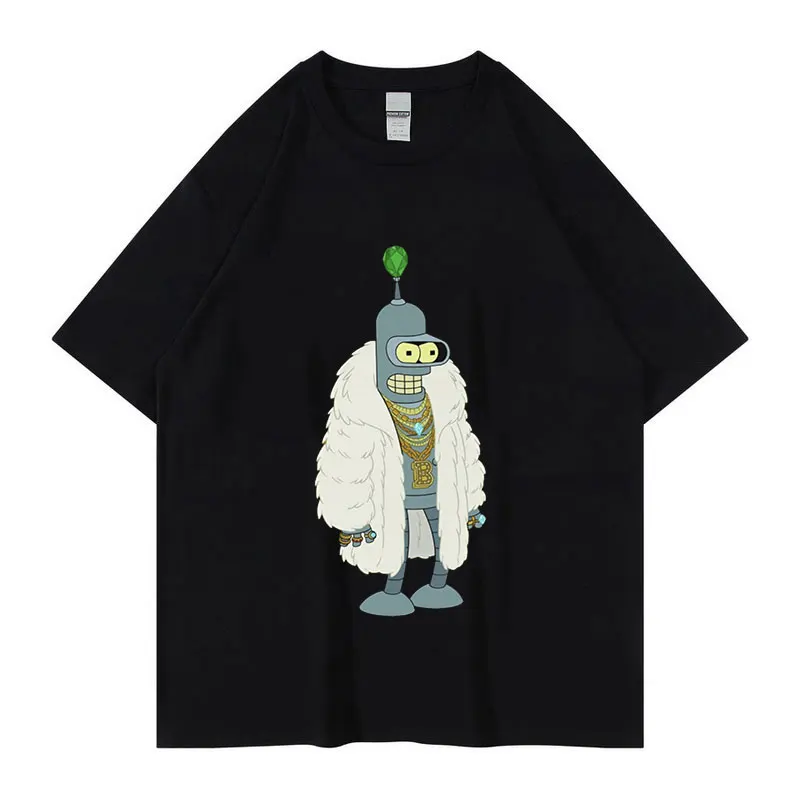 

Забавная футболка Bender Kill All Human с графическим рисунком, мужские футболки из 100% хлопка, Мужская крутая модная футболка большого размера, уличная одежда