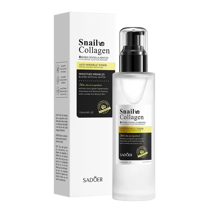 SADOER Snail Collagen Face Toner Moisturizing Brightening Nourishing Firming Hydrating Face Serum Skin Care