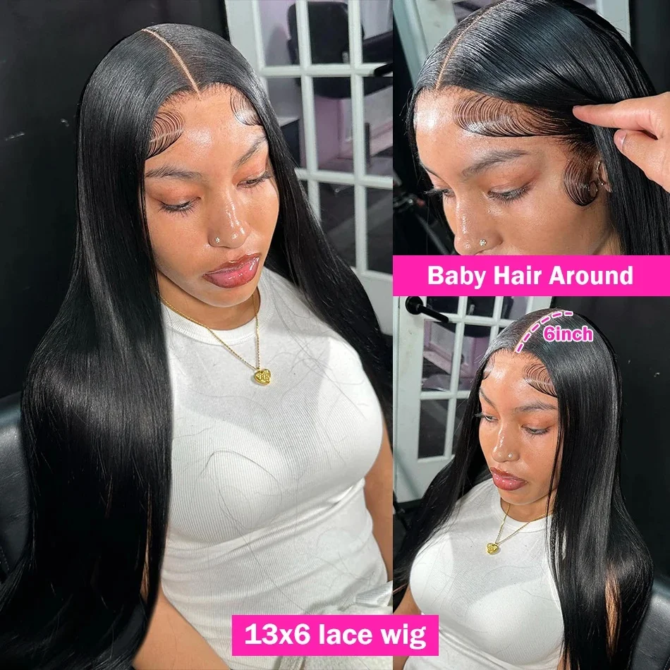 Bone Straight Hd Transparent 13x6 Lace Frontal Wig Brazilian 30 40 Inch 200 Density 13x4 Hd Lace Front Human Hair Wigs For Women 2