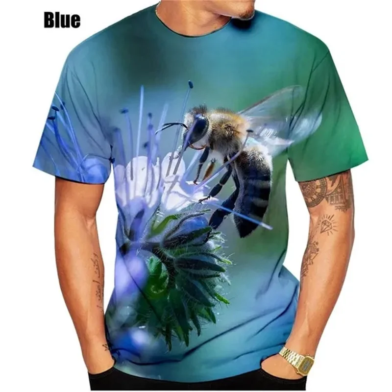 

Full Print Honey Bee Print T Shirts Summer Men Women Funny Tees Top Short Sleeve O-Neck Graphic Tshirt Streetwear Mens Clothes