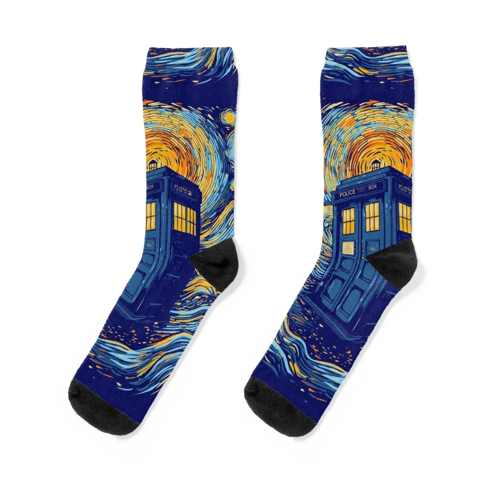

Starry blue box Socks new in's happy anime Socks Women Men's