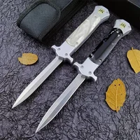 Portable Tactical Folding Pocket Knife Hunting Self Defense Hiking Utility EDC Tools 440C Blade Zinc Alloy Acrylic Handle 2
