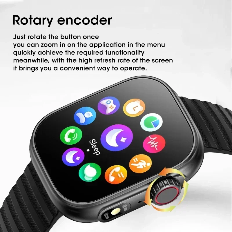 For Android IOS Universal 2.01 Inch Bluetooth Call Smartwatch Men Support 100 Sport 2024 New Women Rotary Keys Smart Watch +Box