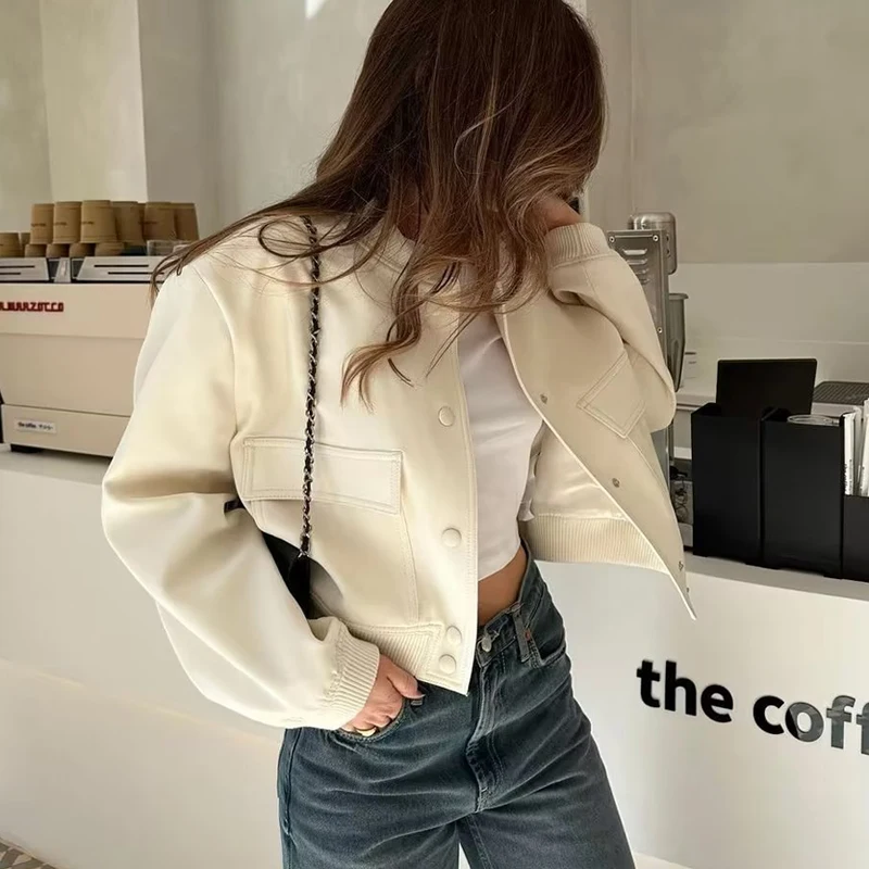

New Fashion Woman Bomber Jackets for Women 2023 Spring Autumn Female Long Sleeve Coats Ladies Big Pockets Jacket New Outerwear