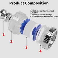 360 องศาก๊อกน้ําห้องครัวหัวฉีด Aerator Sprayer FILTER Diffuser Water Saving TAP HEAD ขยาย CONNECTOR 4
