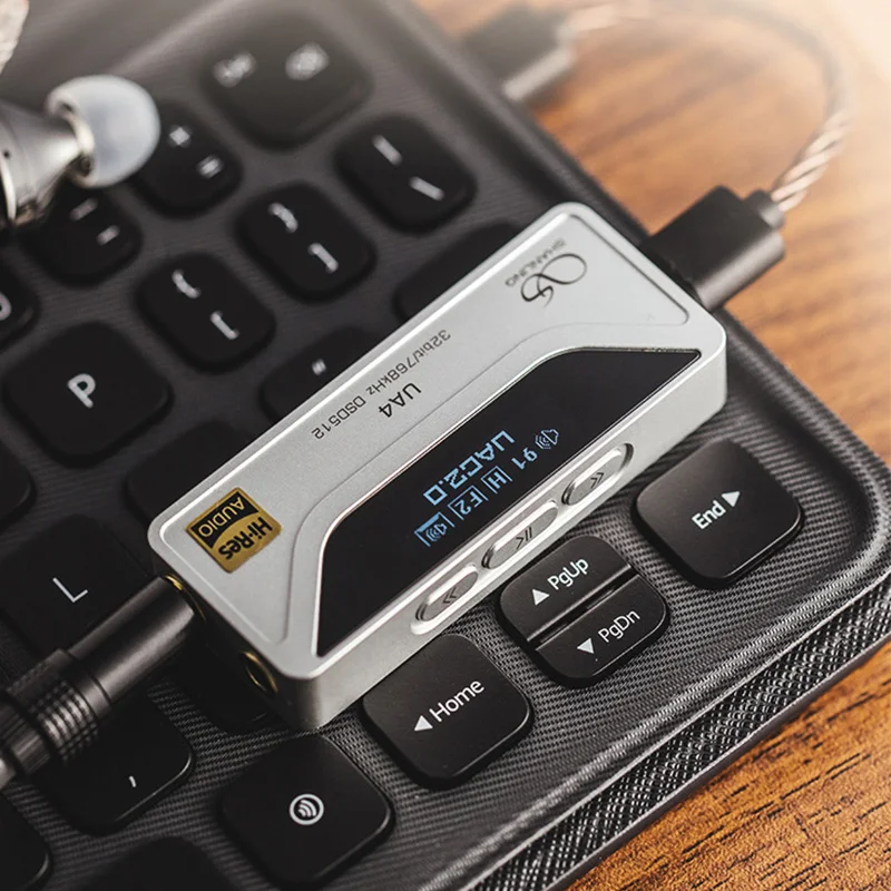 SHANLING UA4 캡 MQA 휴대용 USB DAC AMP 헤드폰 앰프 고해상도 오디오 ES9069Q 칩 PCM768 DSD512 3.5/4.4mm 출력 골드