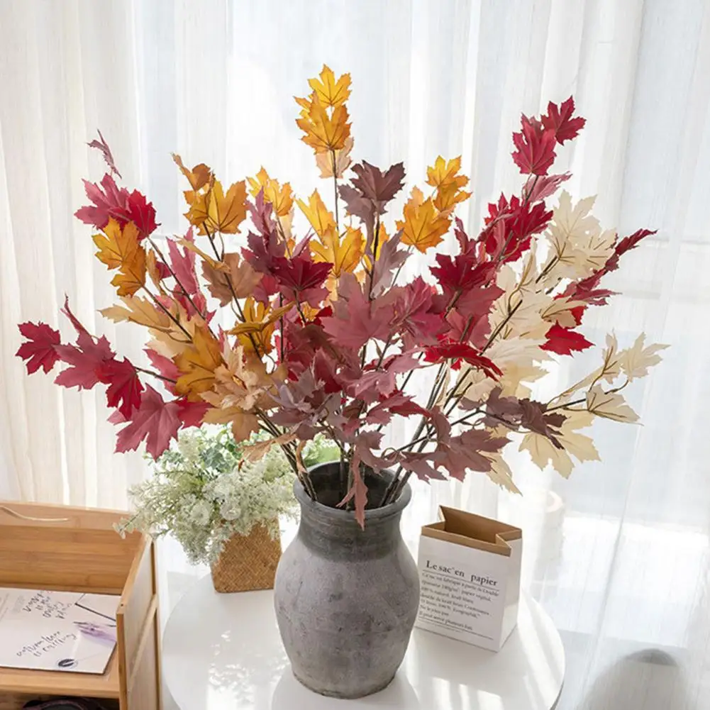 

Realistic Appearance Maple Leaf Decoration Exquisite Artificial Maple Leaf Vibrant Color Simulation Plant for Home for Room