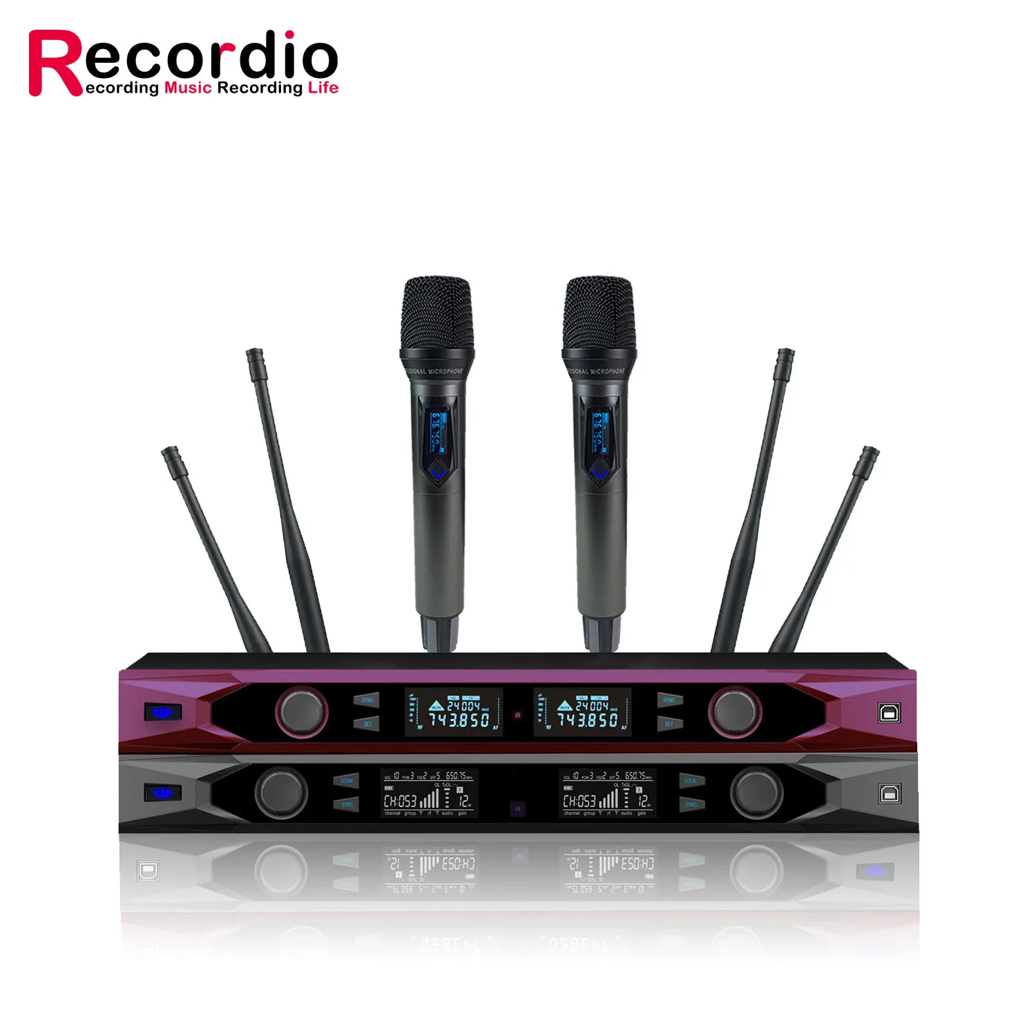 

GAW-W300 Microphone set UHF one for two KTV wireless microphone conference microphone