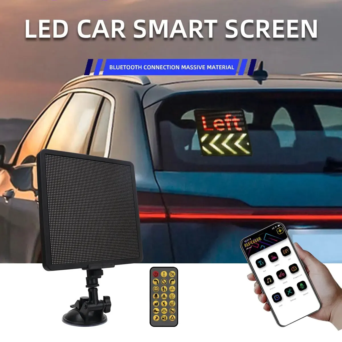 매트릭스커버 DIY 자동차 LED 사인 스마트 LED 휴대폰 앱 제어 매트릭스 픽셀 패널 램프, 앞 유리 디스플레이 화면, 자동 장식 LED 매트릭스커버 DIY 자동차 LED 사인 스마트 LED 휴대폰 앱 제어 매트릭스 픽셀 패널 램프, 앞 유리 디스플레이 화면, 자동 장식 LED