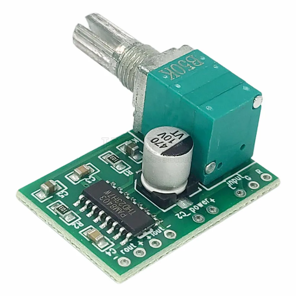Mini Digital Small Amplifier Board Module Potentiometers with Switches 3W*2 DC 5V PAM8403