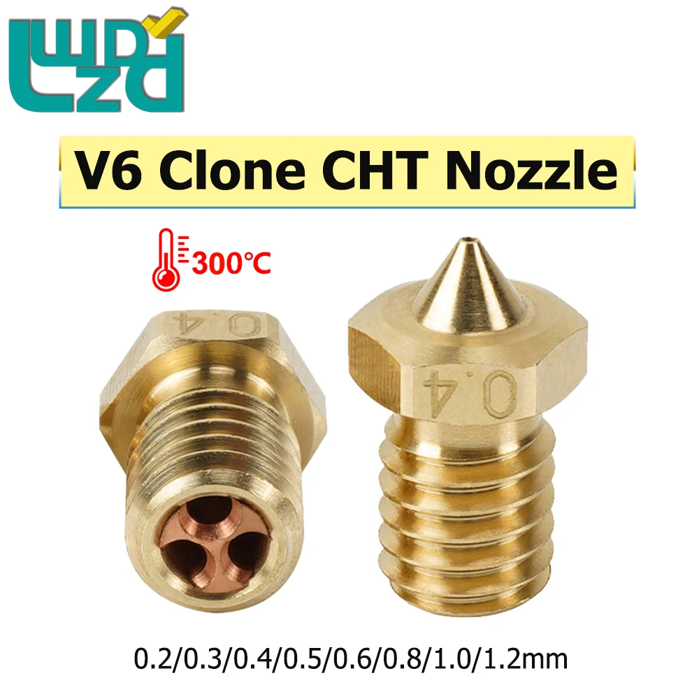 

1/2pcs E3D V6 Clone CHT Brass Nozzle 3D Printer Parts High Flow M6 Thread Cloned-CHT V6 Brass Nozzles For 1.75mm/3mm Filament