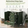 Bathroom Vanity Set 30" with Sink Cabinet Drawers Doors Modern Green Wood Single Vanity Floor Storage Organize Residence Quiet 6