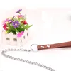 Durable Anti-Bite Metal Dog Chain Lead For Small Medium Large Dog Chain Leash Handle Leads PU Leather Iron Chain Pet Accessories 3