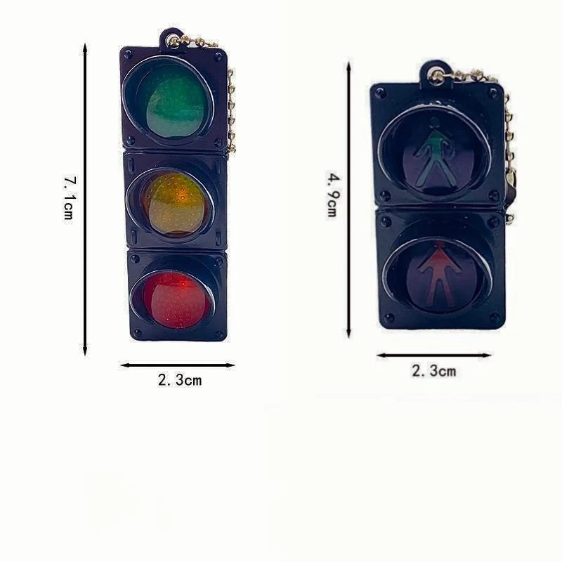 Mini LED Traffic Light Keychain Pendant - Creative Novelty Car Accessory Gift
