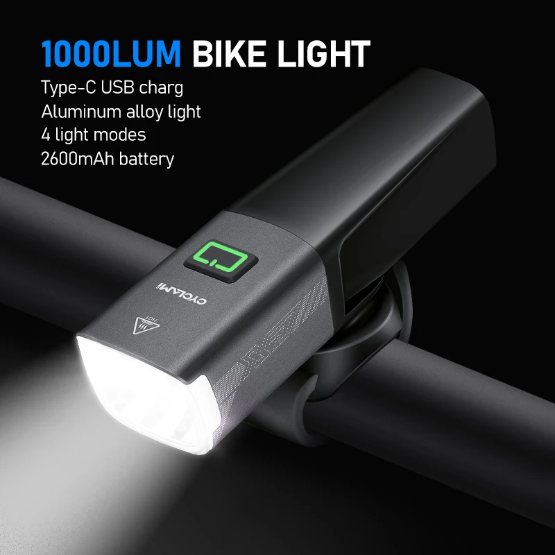 Fari Intelligenti Cyclami Light Fari Intelligenti Per Mountain Bike Da Strada Ricaricabili Usb 1000 Lumen Tempo Di Lunga Durata
