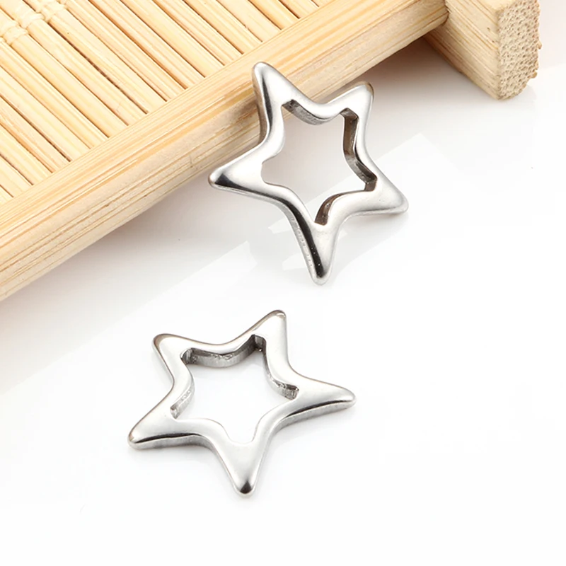

5/10pcs Star Pendant Stainless Steel DIY Jewelry Accessories Making Charms Necklace Bracelet Keychain Bag Fashion Supplies