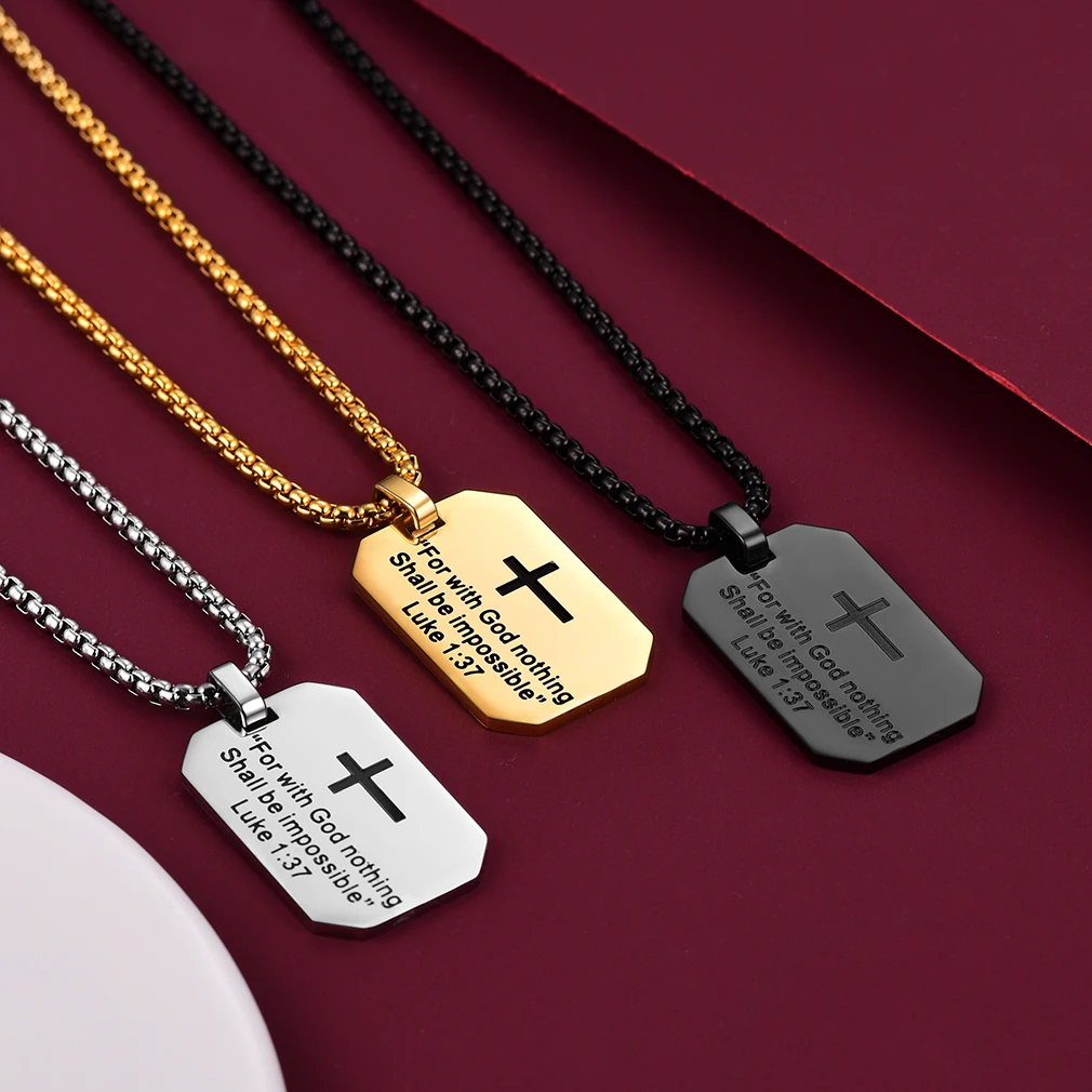 Christian Cross Prayer Necklace Jewelry