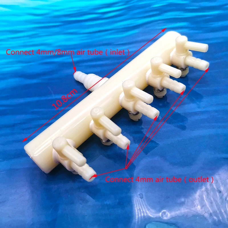 Aquarium Air Pump Plastic 2 3 4 5 6 Way Aquarium Air Splitter Valve Fish Tank Air Pump Flow Splitter Distributor Pump Valve Tap Control Switch