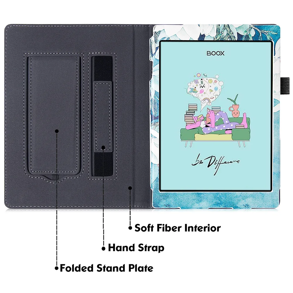 Stand Case para Onyx Boox Tab Mini c Onyx Tab8 c Couro pu Capa de Manga Folio com Alça de Mão Auto Dormir And Wake Novo - Imagem 5
