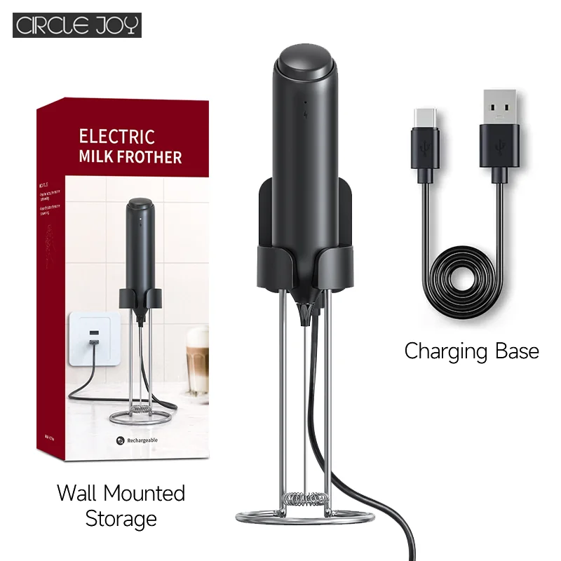 Youpin Electric Milk Frother Set with Rechargeable Base Wallmountable