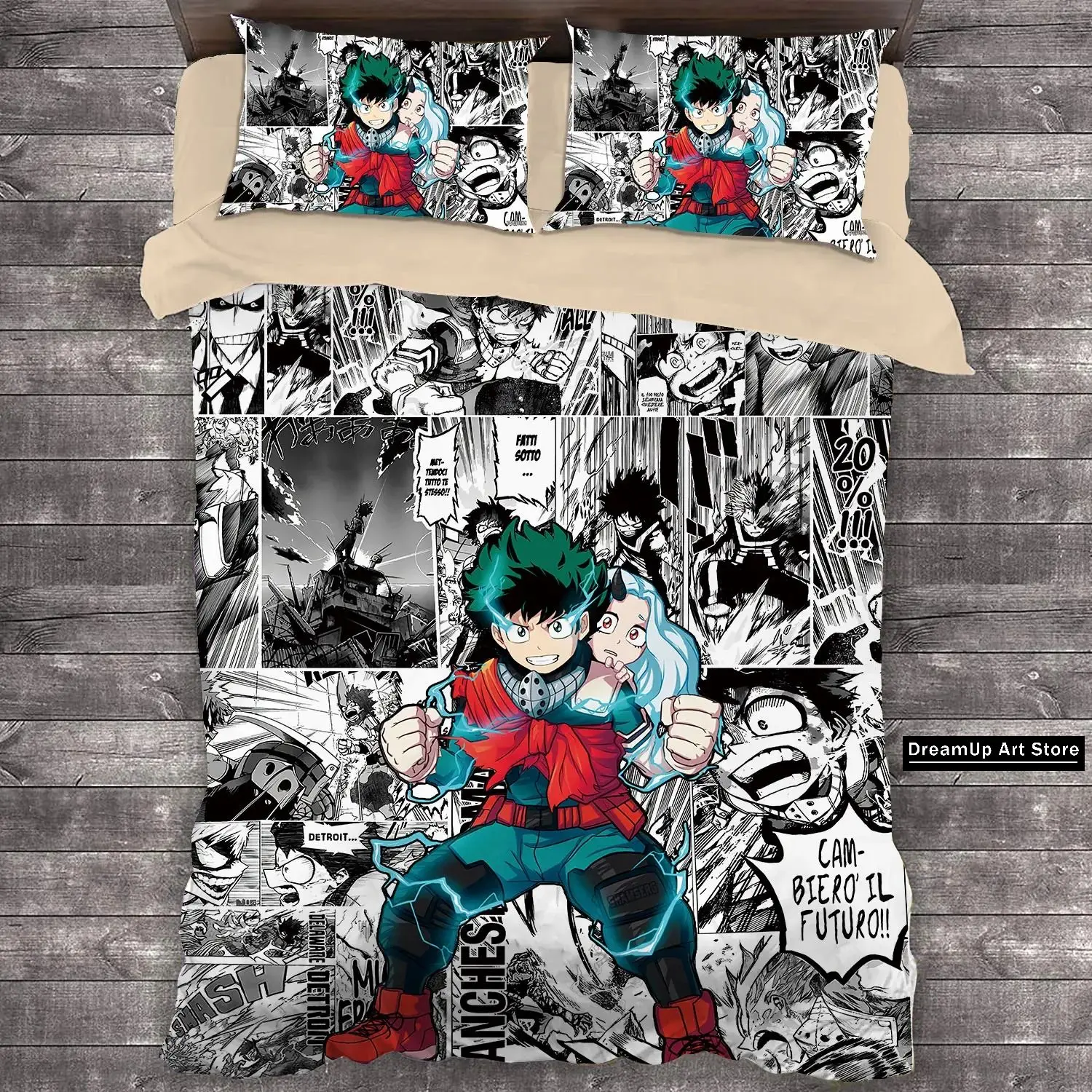 3D Print MANGA Anime My Hero Academia Bedding Set Boys Girls Twin Queen Full Size Duvet Cover Pillowcase Bed Adult Bedroom 3