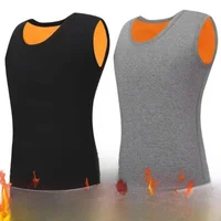 Thiened Fce Warm Vest Men's Comfortable Inner Wear Winter Sl oulder Pad irt Young Men's  Color Base Layer...