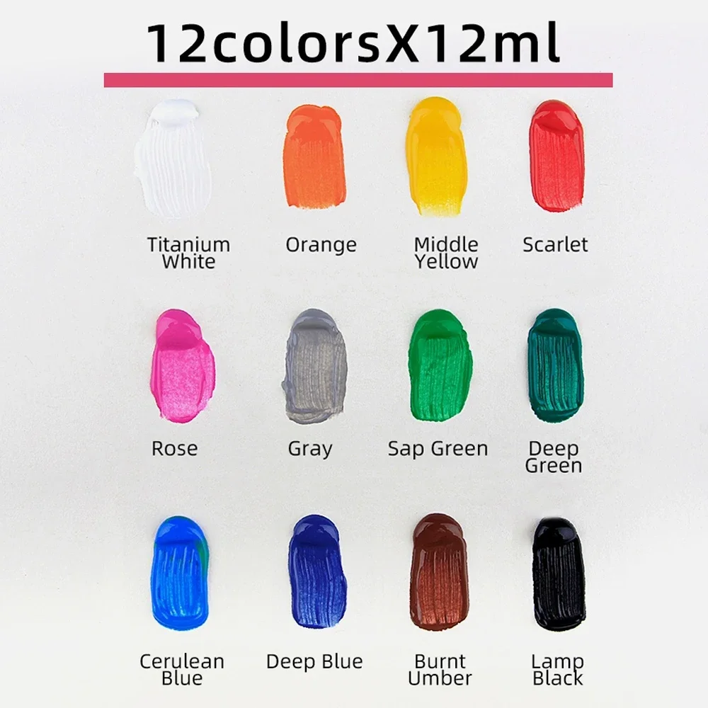 Acrylic Pigment 9mL 12 Colors For Student Art Graffiti Painting DIY Hand Painted Walls