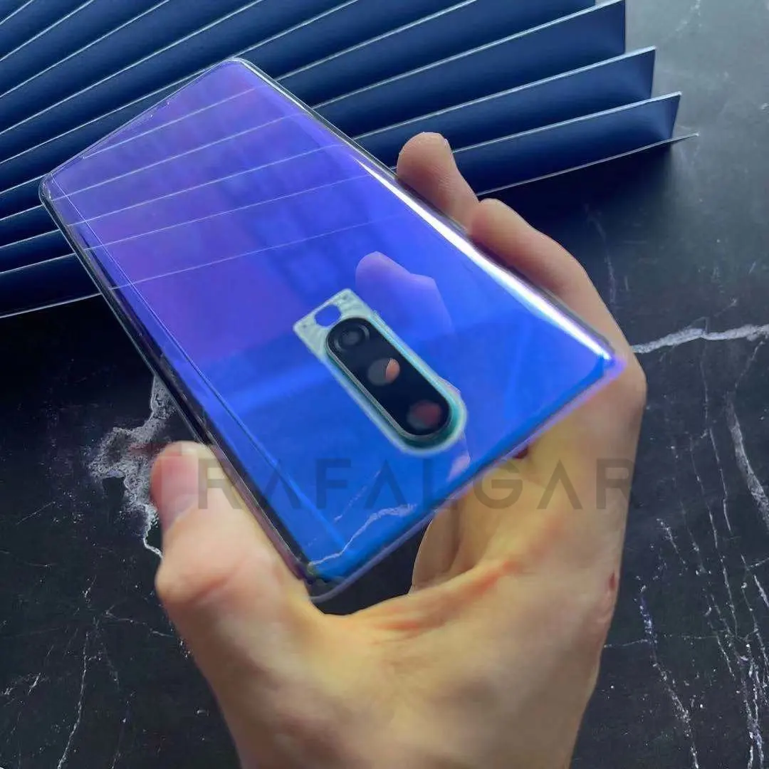 Oneplus 8 Pro 8T 배터리 커버 용 Trafalgar 투명 유리 후면 유리 패널 후면 하우징 케이스 (카메라 렌즈 교체 + 스티커 포함)