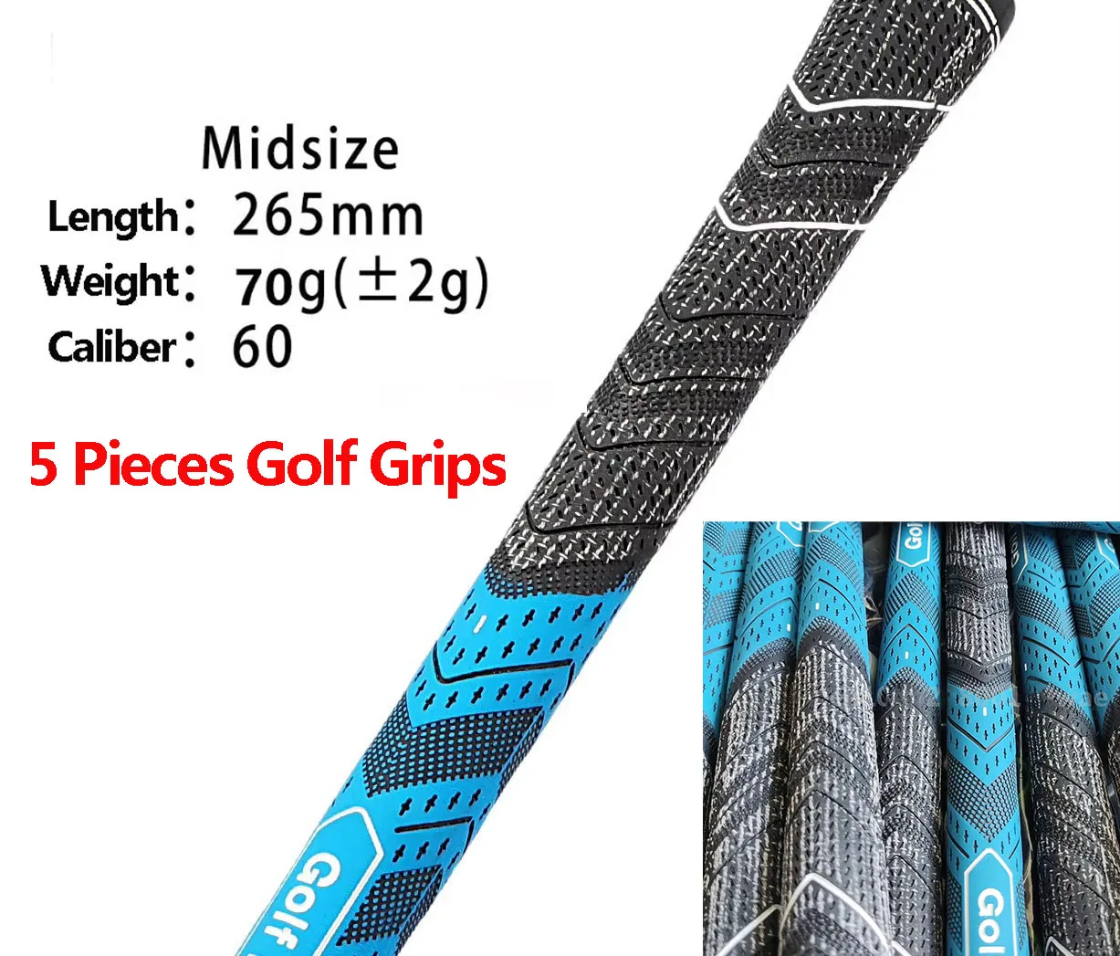 Description Picture 2 of item5PCS Golf Grips PLUS 4 Men's Rubber Golf Grips Cotton Yarn Golf Club Grips Iron and Wood Standard/Midsize Universal Accessories