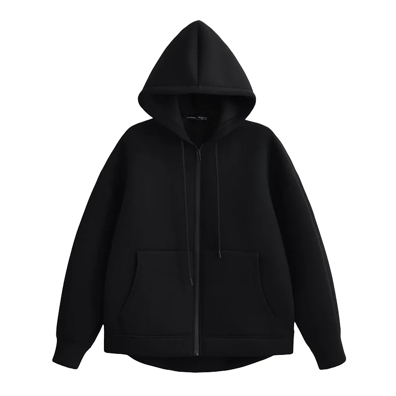TRAF Grey Women's Outerwears Bomber Varsity Jacket Coat 2024 Spring Autumn Ladies Fashion Casual Long Sleeve Black Jackets 6
