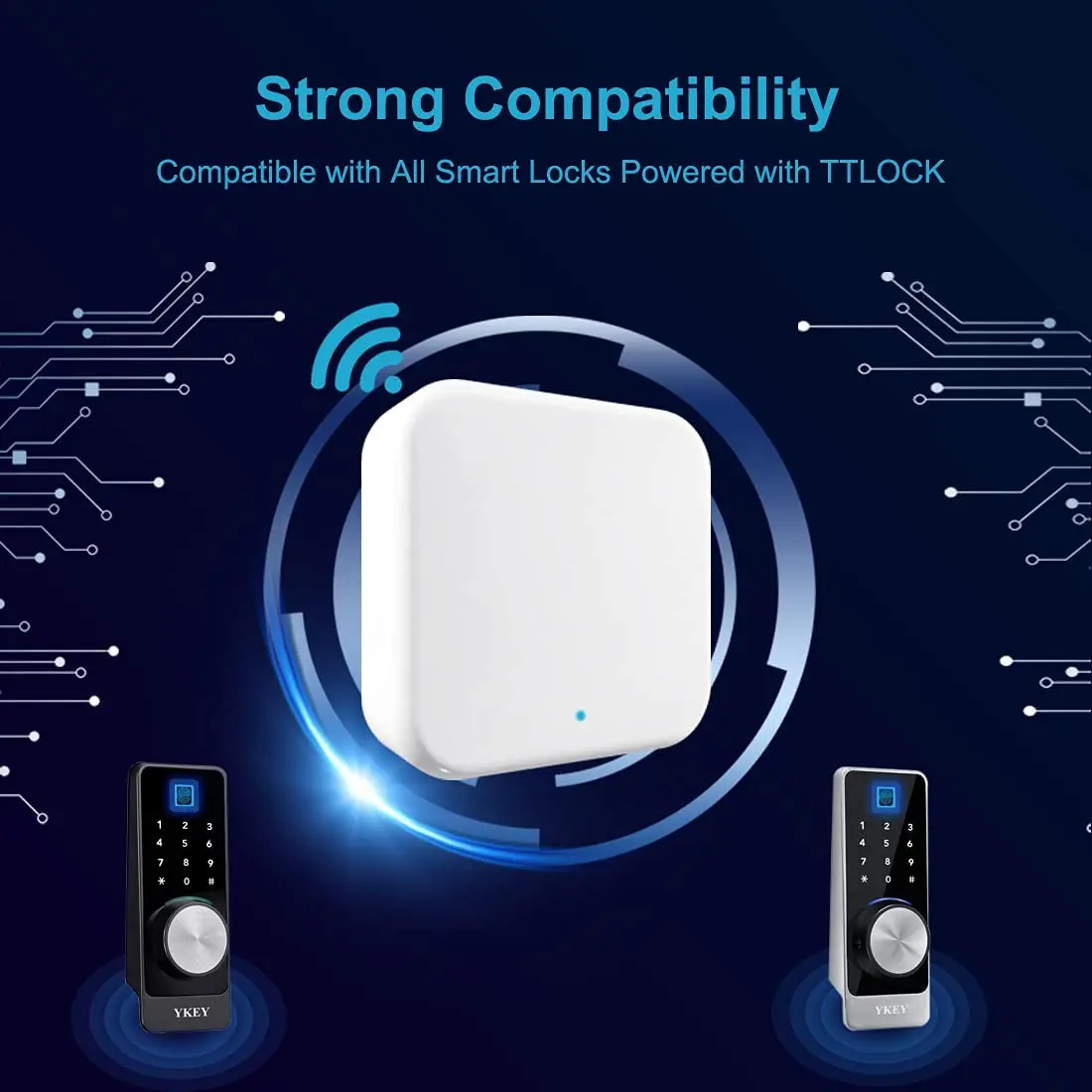 TTLock Or TTHotel APP G2 WiFi Gateway For Remote Control Smart Lock Bluetooth to
