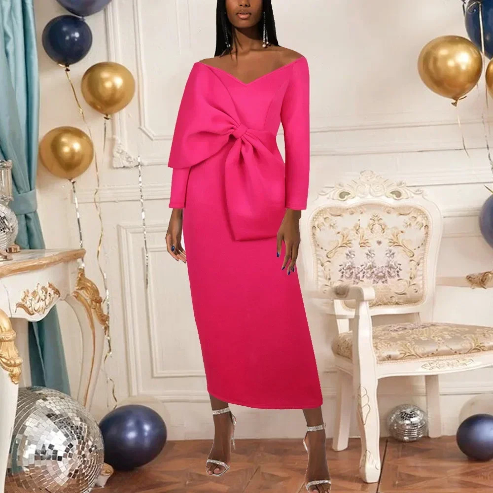 Abito Donna Primavera/Estate 2024 Con Scollo A V Profondo E Papillon - Mini Abito Elegante Con Maniche A Campana, Leggero