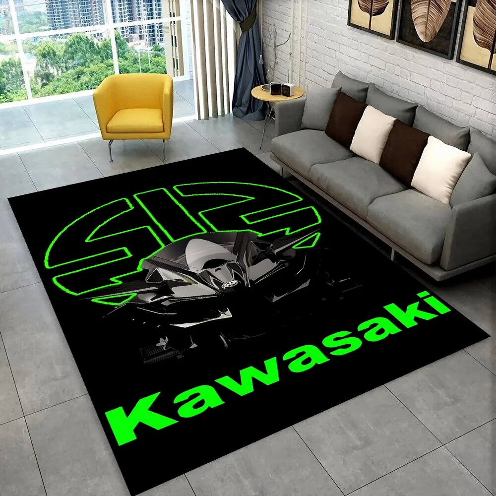 Kawasaki Motorcycle Racing Car Rug Carpet for Living Room Bedroom Home Decor Floor Mat Non-slip for Sofa Doormat Gift